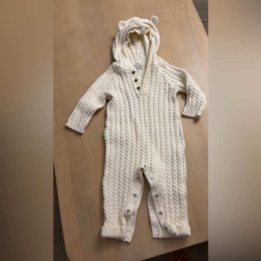 Like NEW! Janie and Jack Cable Knit Onsie